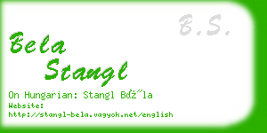 bela stangl business card